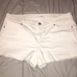 LOFT white denim shorts